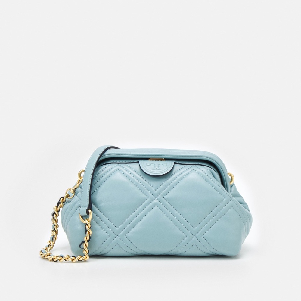 NWT Tory Burch Fleming Soft Small Frame Crossbody, Northern Blue, $528 - Picture 1 of 5